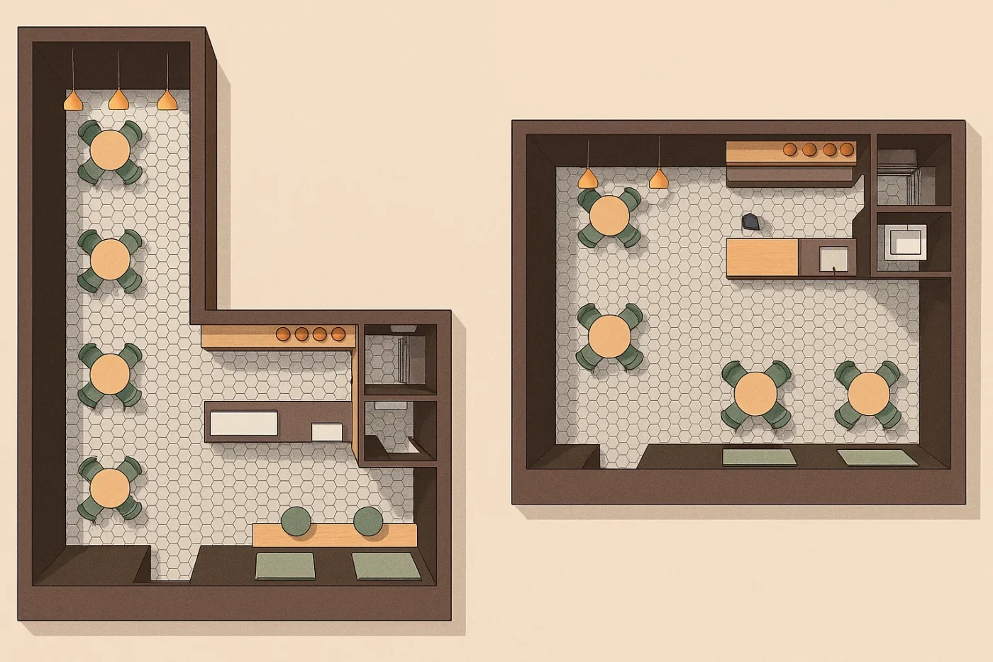 Сравнение планировки прямоугольного и Г-образного помещения